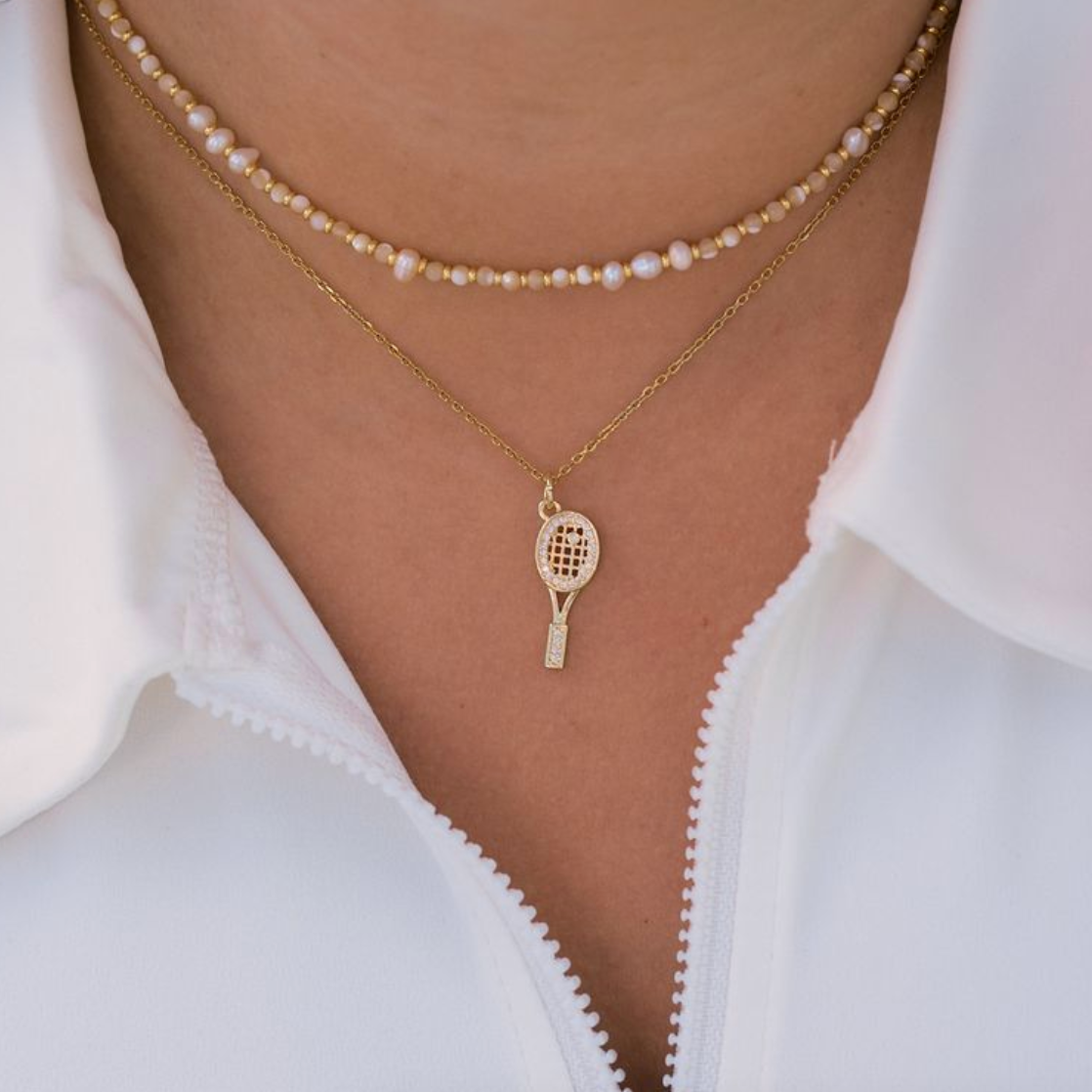 Gabby White Bead and Pearl Necklace