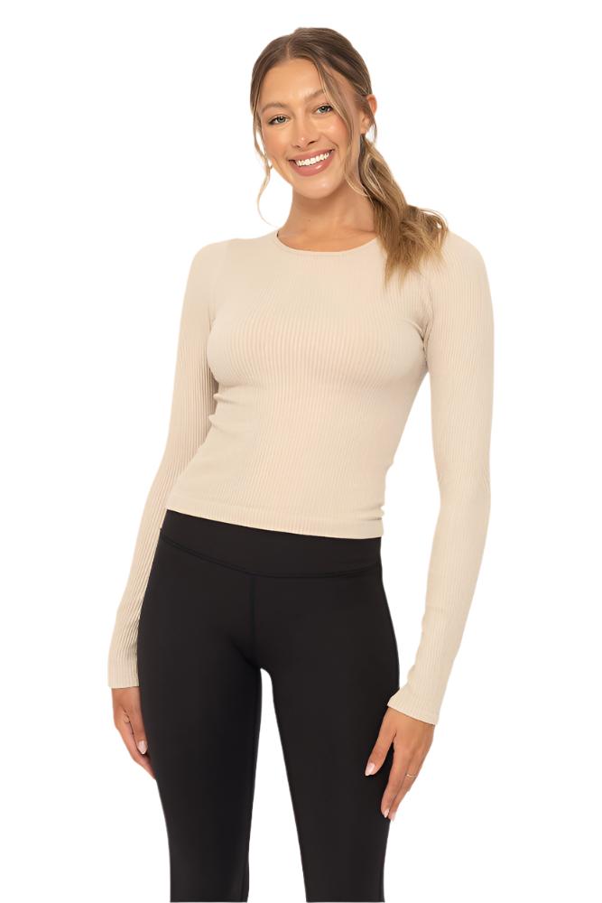 Seamless Ribbed Long Sleeve Top