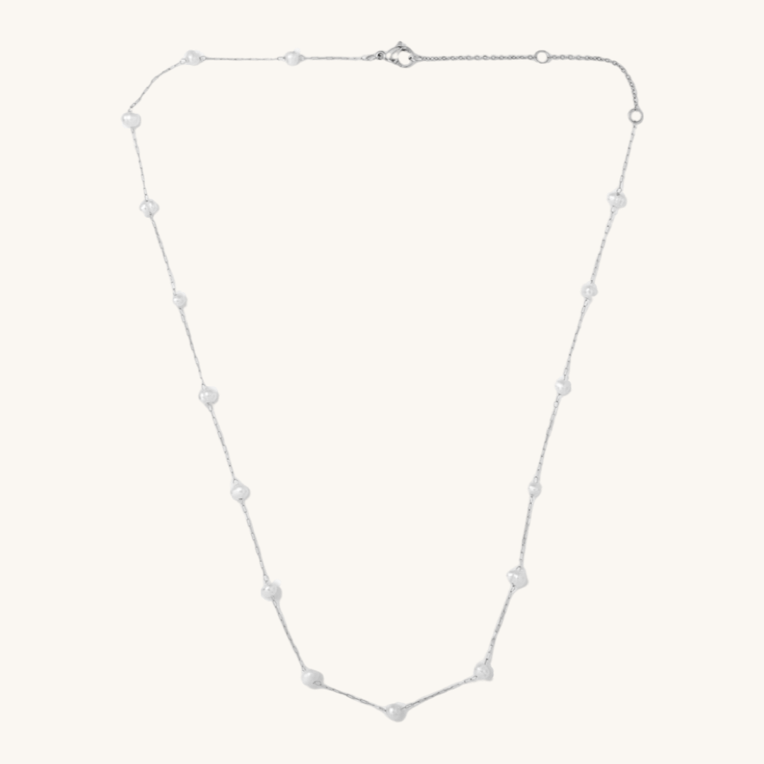Camille Pearl Necklace / Silver