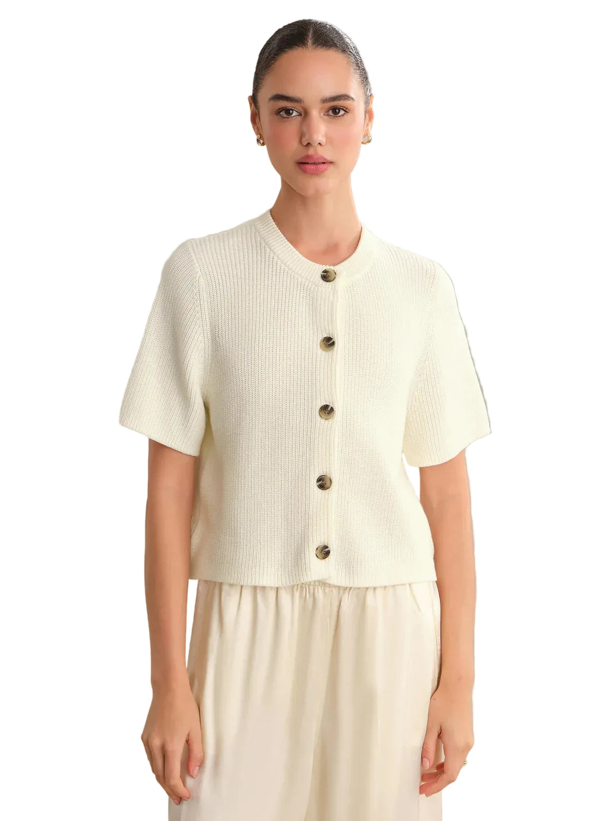GINEVRA SHORT SLEEVE SHAKER CARDIGAN