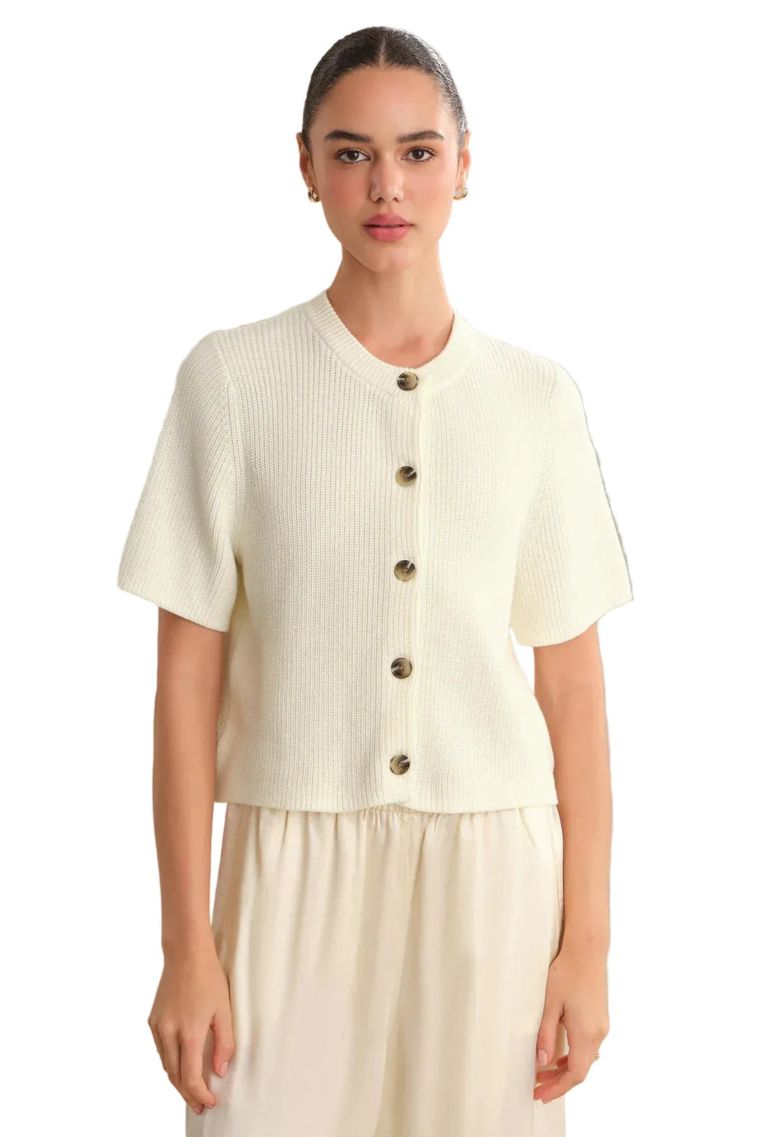 GINEVRA SHORT SLEEVE SHAKER CARDIGAN