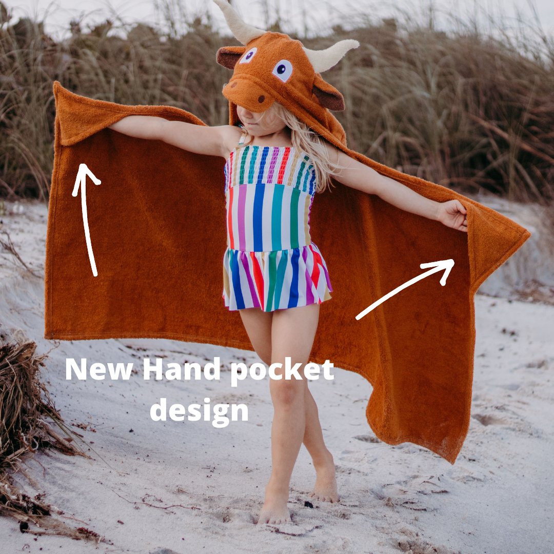 Longhorn hooded towel for toddlers ages 2 to 8 years old