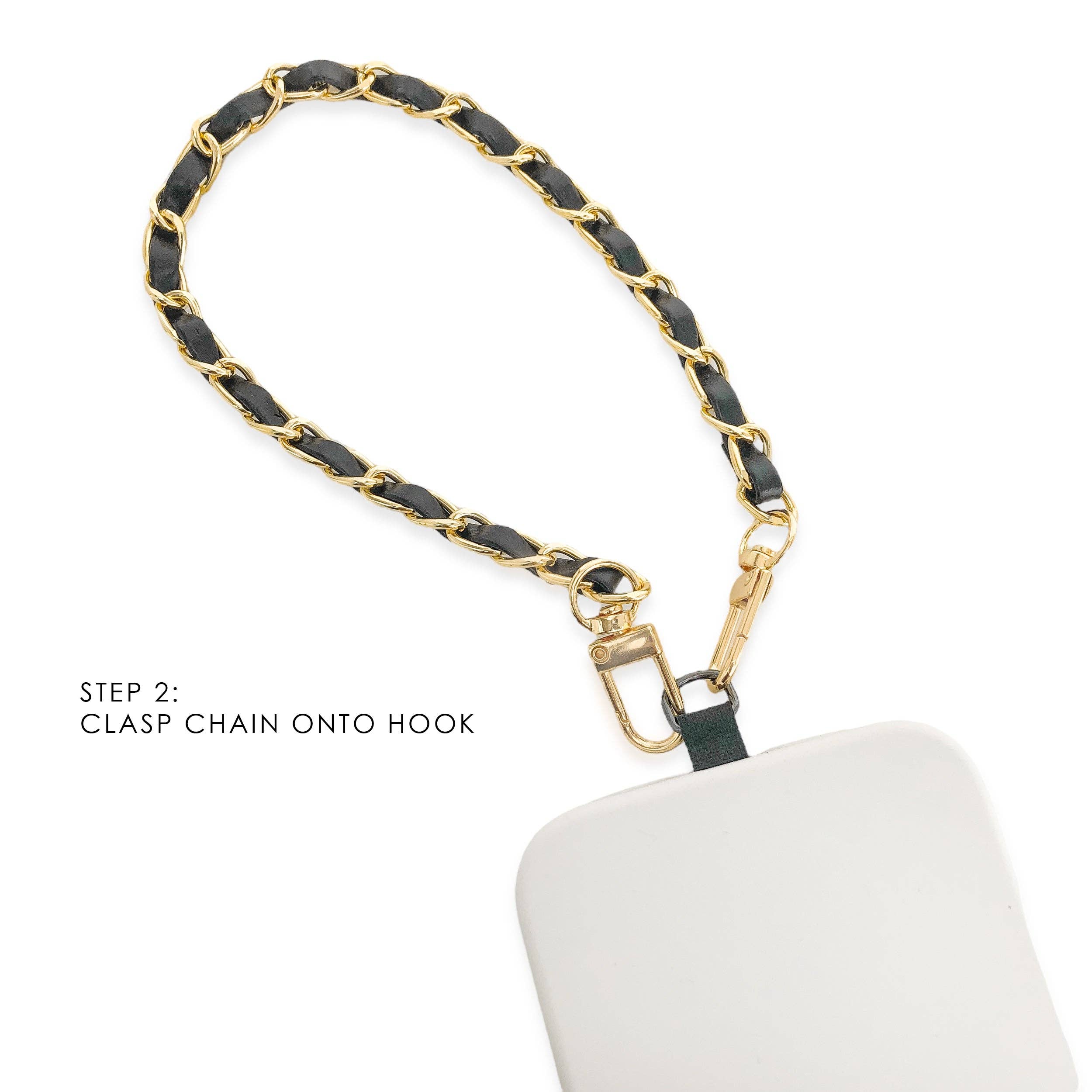 Short Vegan Leather Phone Chain