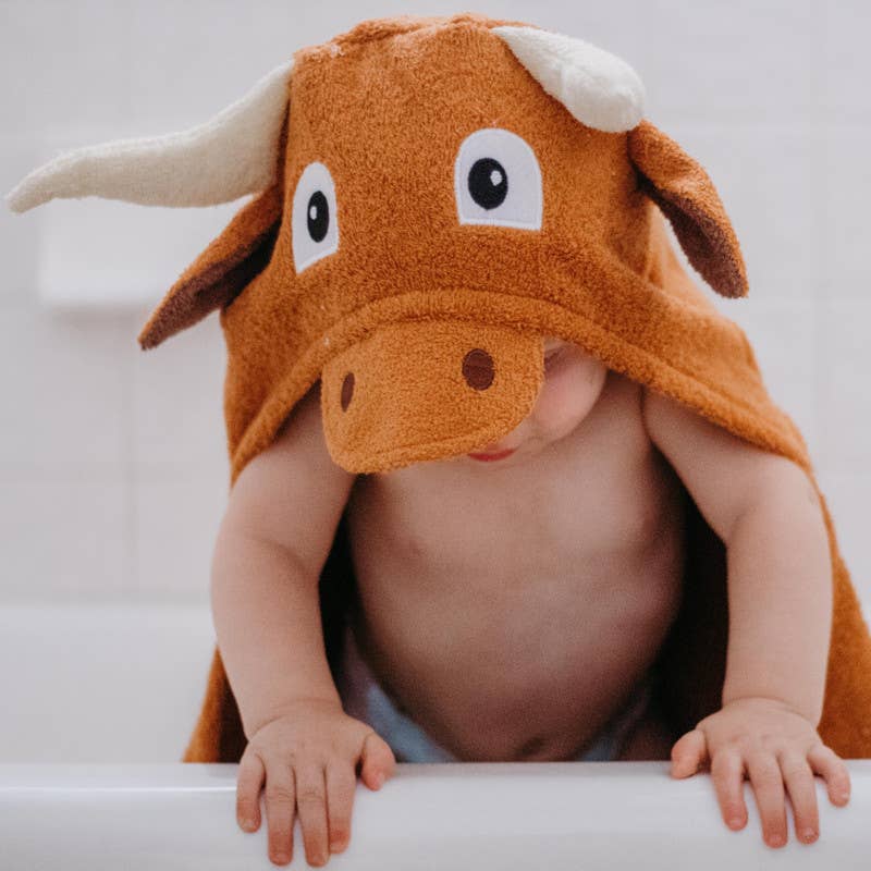 Longhorn hooded towel for toddlers ages 2 to 8 years old