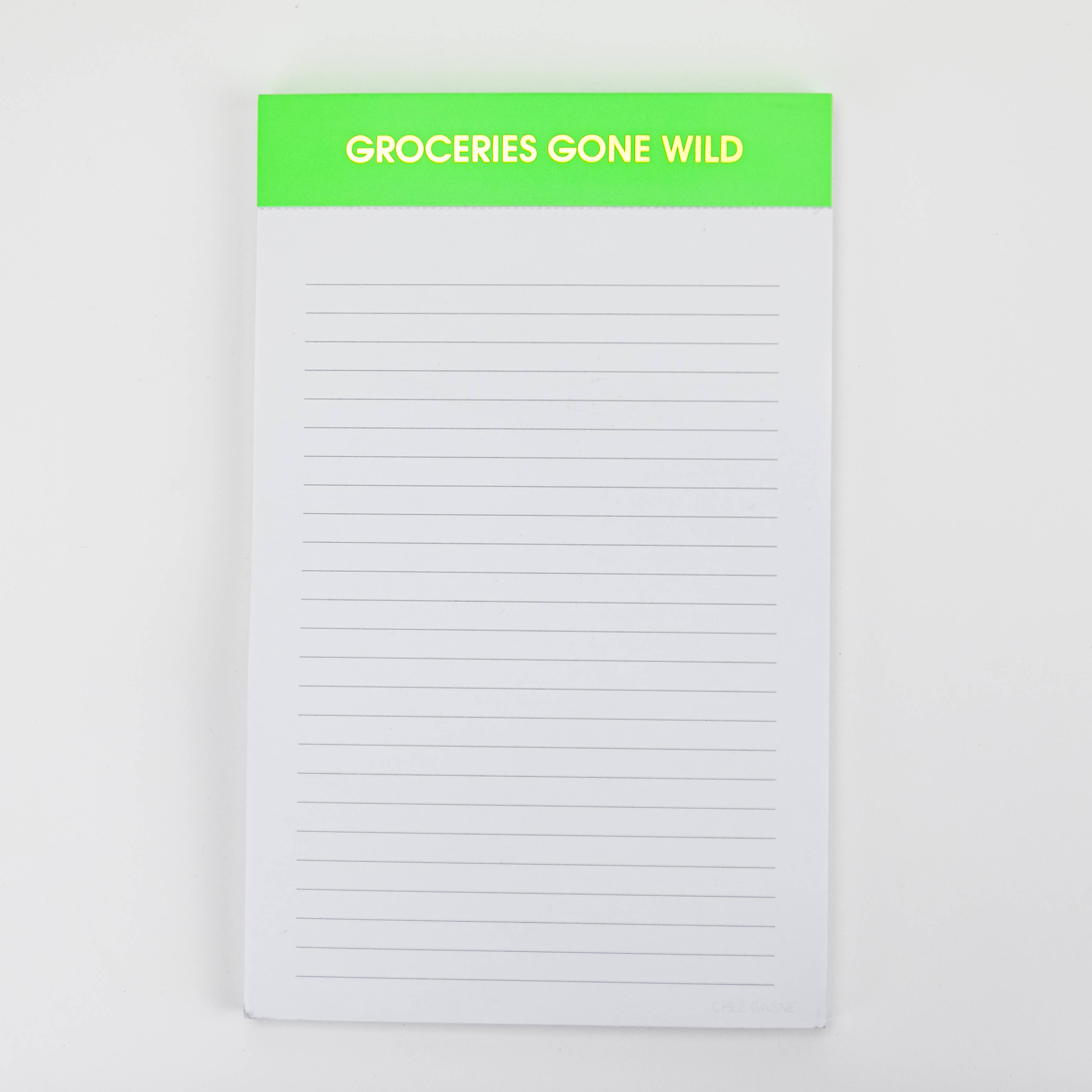 Groceries Gone Wild Notepad - Neon Green