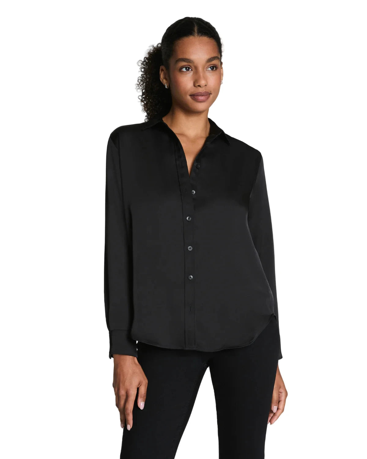 Silky Smooth Button Down / Black