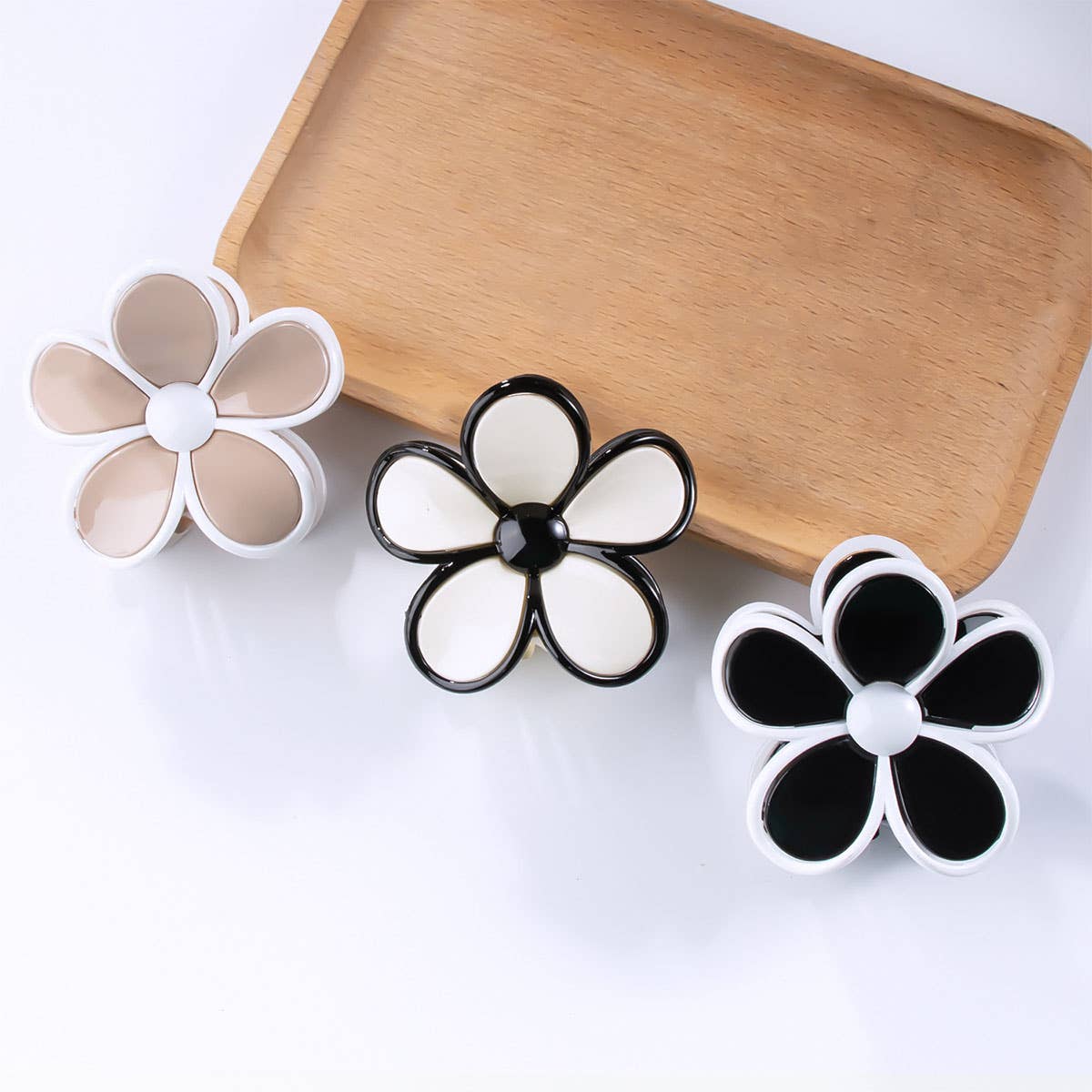 GOLD FLORAL FLOWER HAIR CLAW CLIPS FOR FALL_CWAHA0681