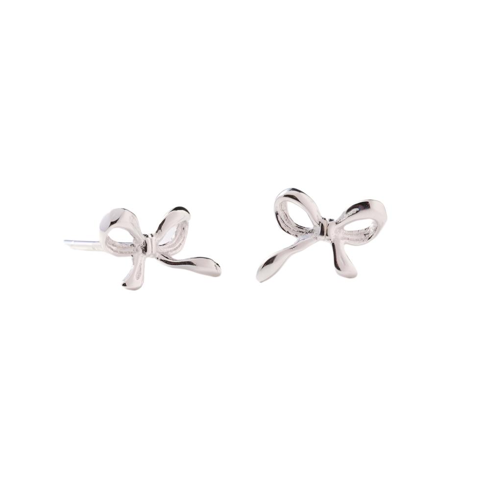 Dainty Bow Studs- Silver