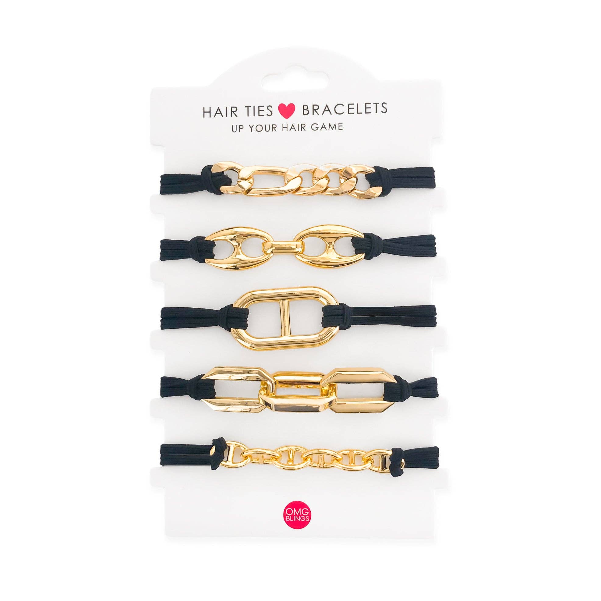 5pc Hair Tie Bracelet Set