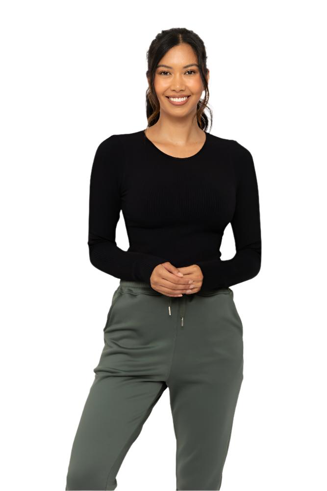 Seamless Ribbed Long Sleeve Top