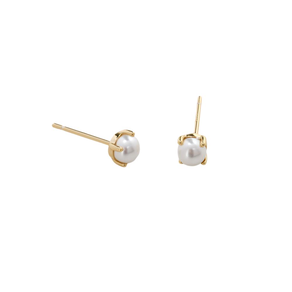Golden Pearl Stud Earrings