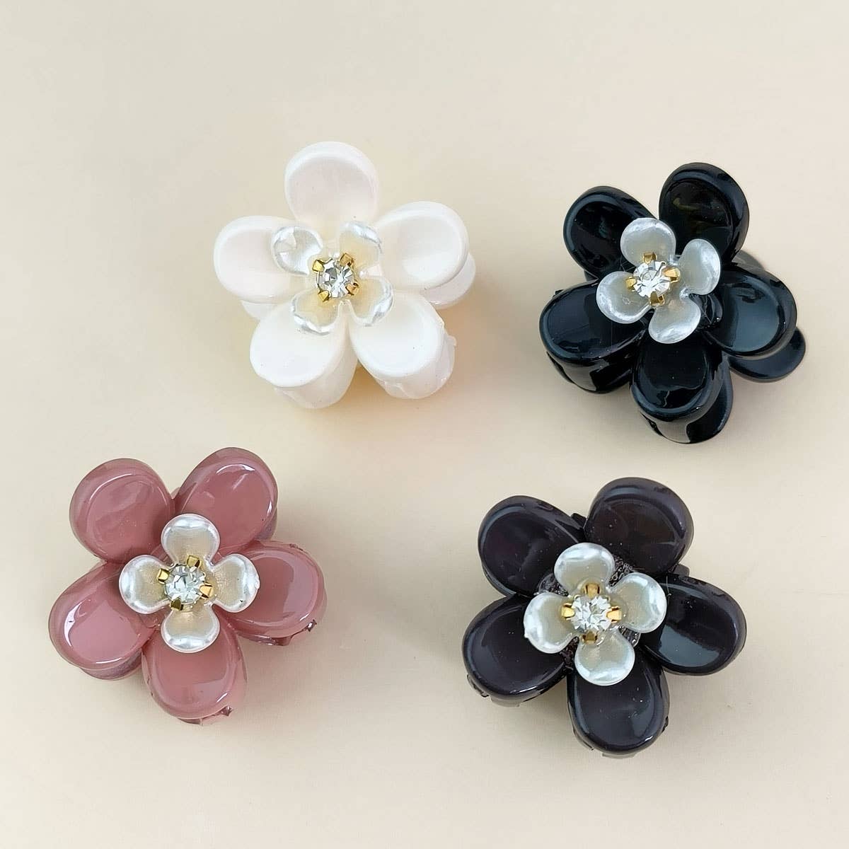 SWEET CAMELLIA SMALL HAIR CLAW CLIPS FOR WOMEN_CWAHA1049