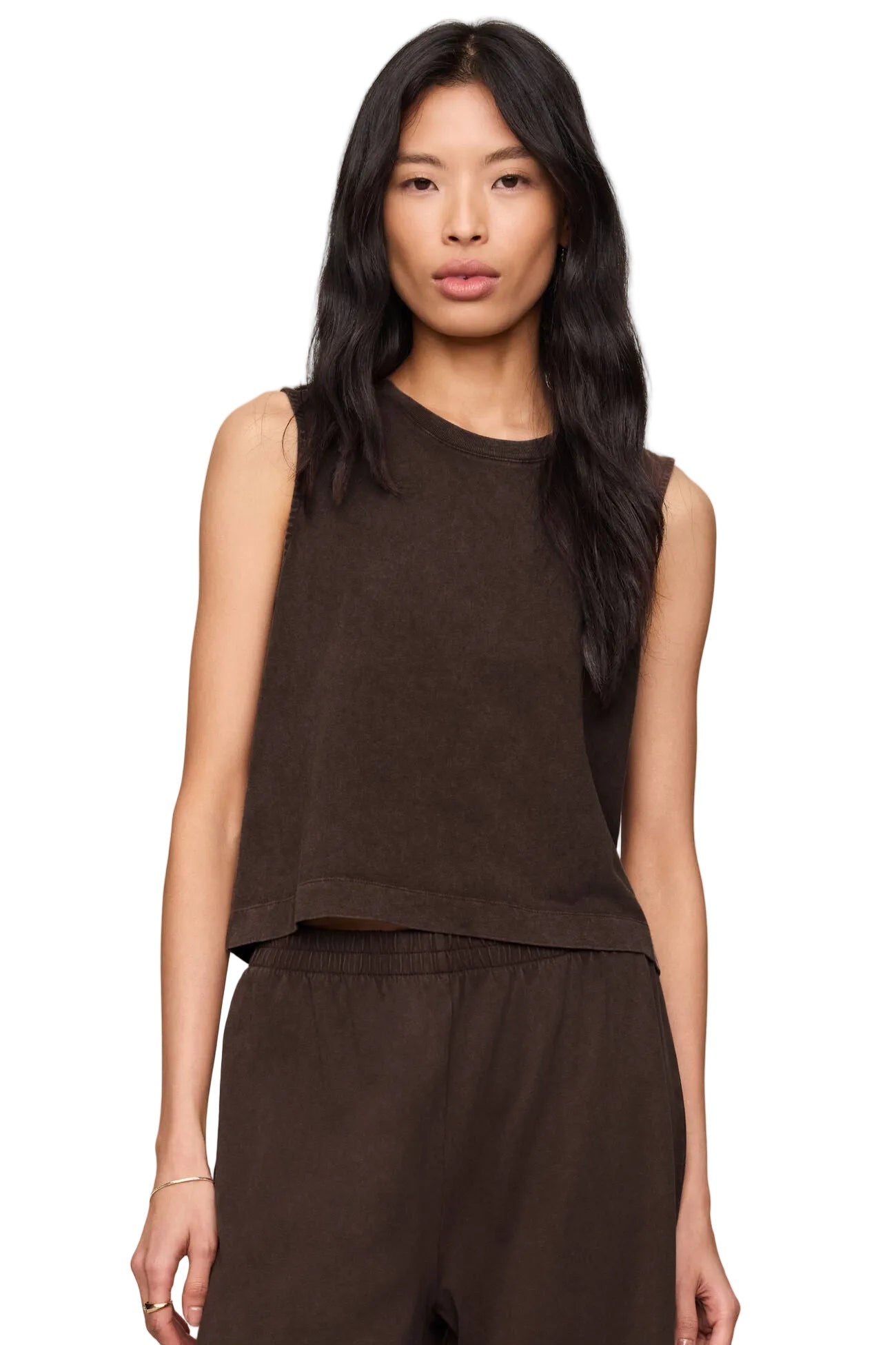SLOANE JERSEY MUSCLE TANK / chocolate