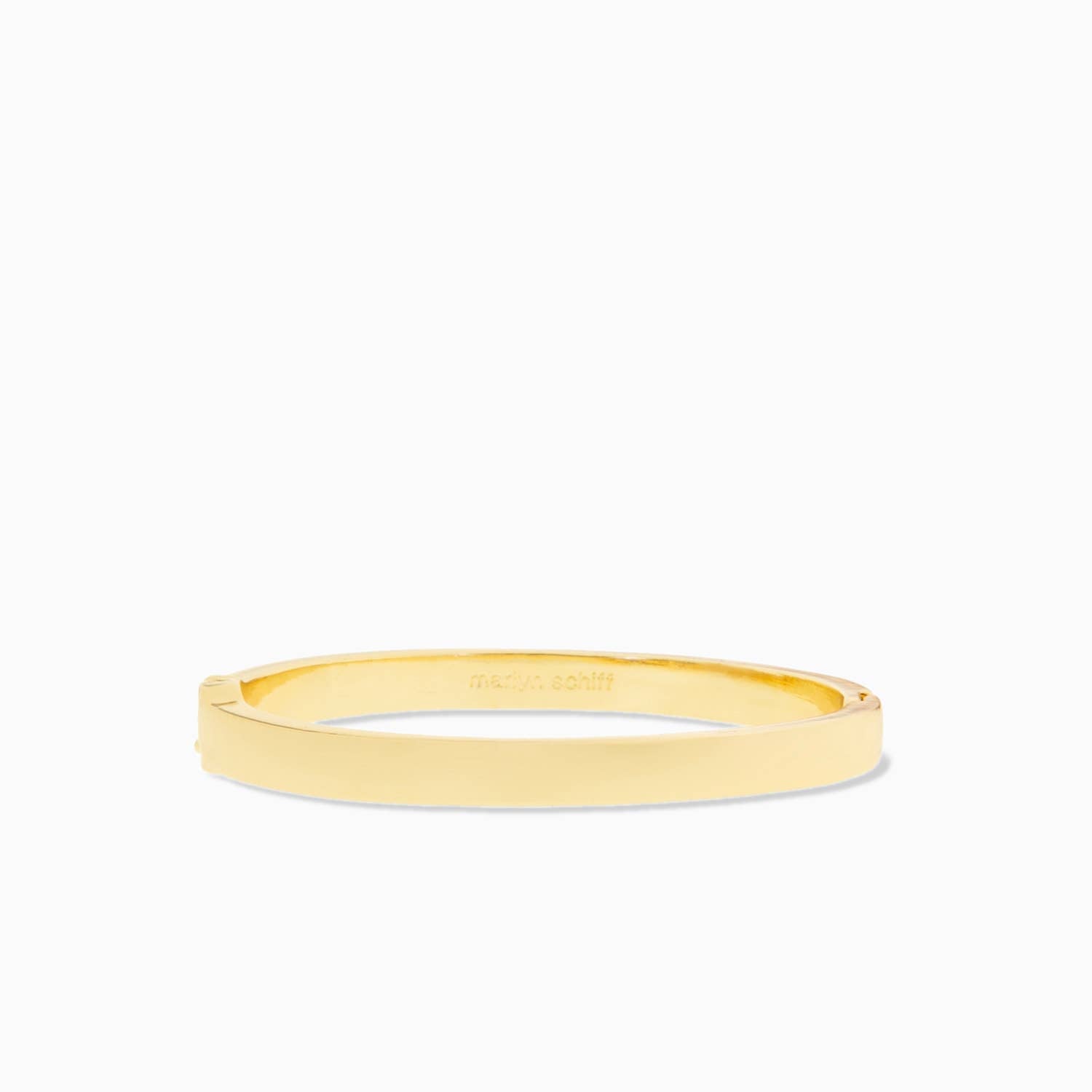 5mm wide flat hinge bangle gold