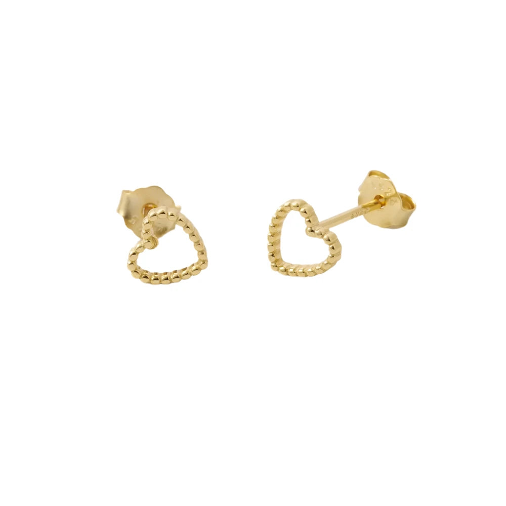 Mini Gold Heart Stud Earrings