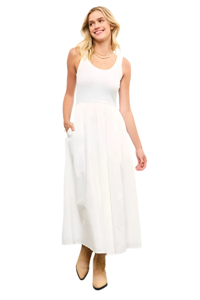 Scoop Neck Dress White
