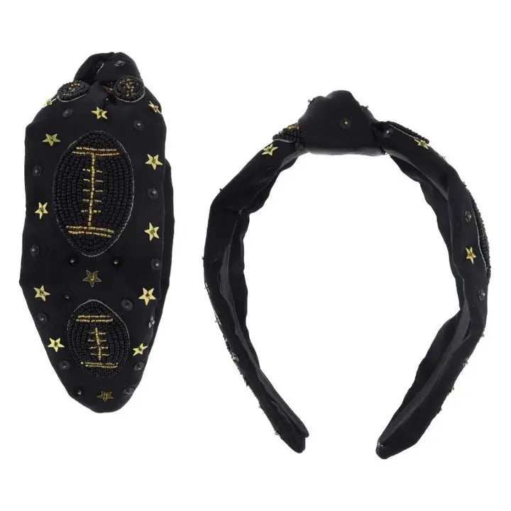 Black and Gold Football Headband