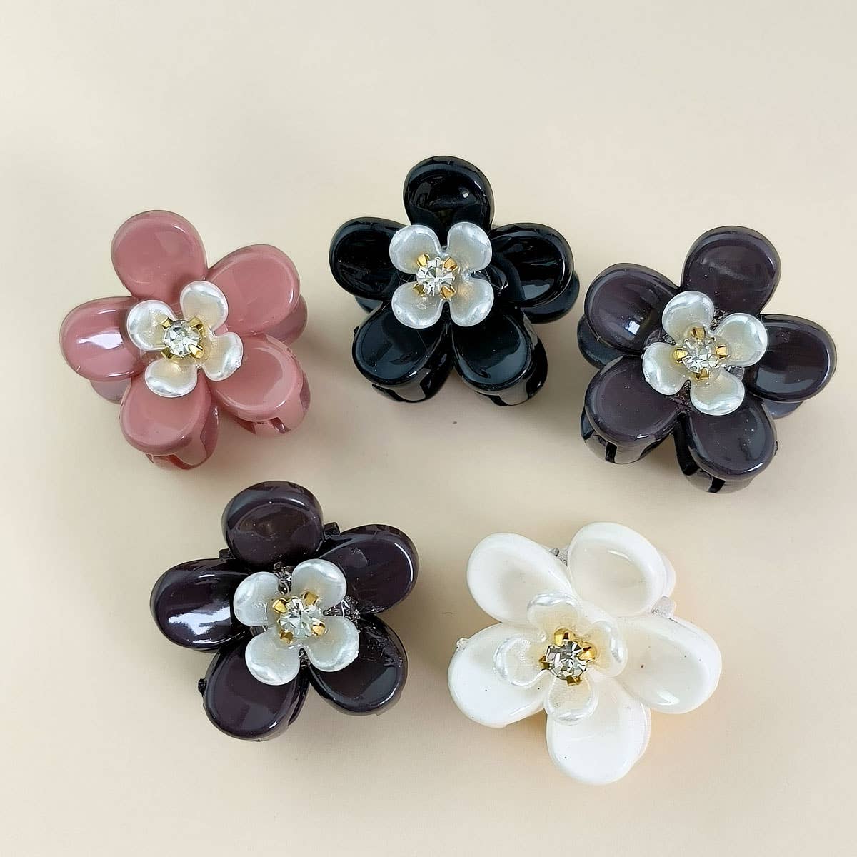 SWEET CAMELLIA SMALL HAIR CLAW CLIPS FOR WOMEN_CWAHA1049