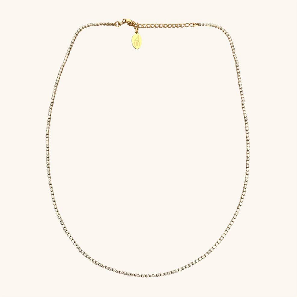 Micro Tennis Necklace Gold