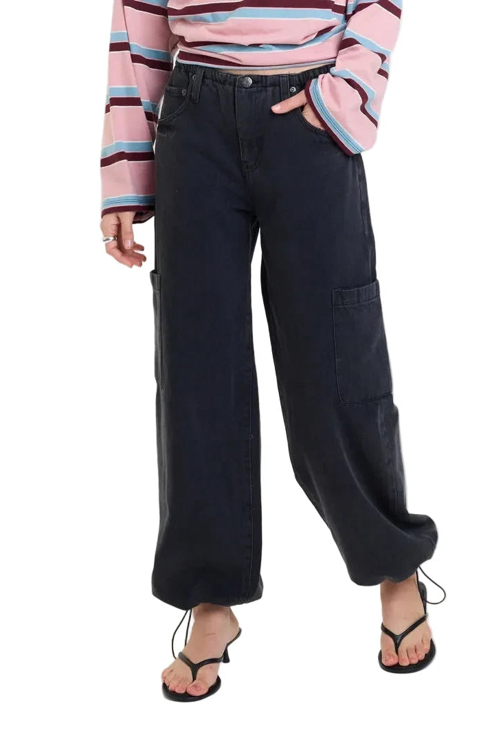 MIRAGE MID RISE CARGO HAREM IN ECLIPSE