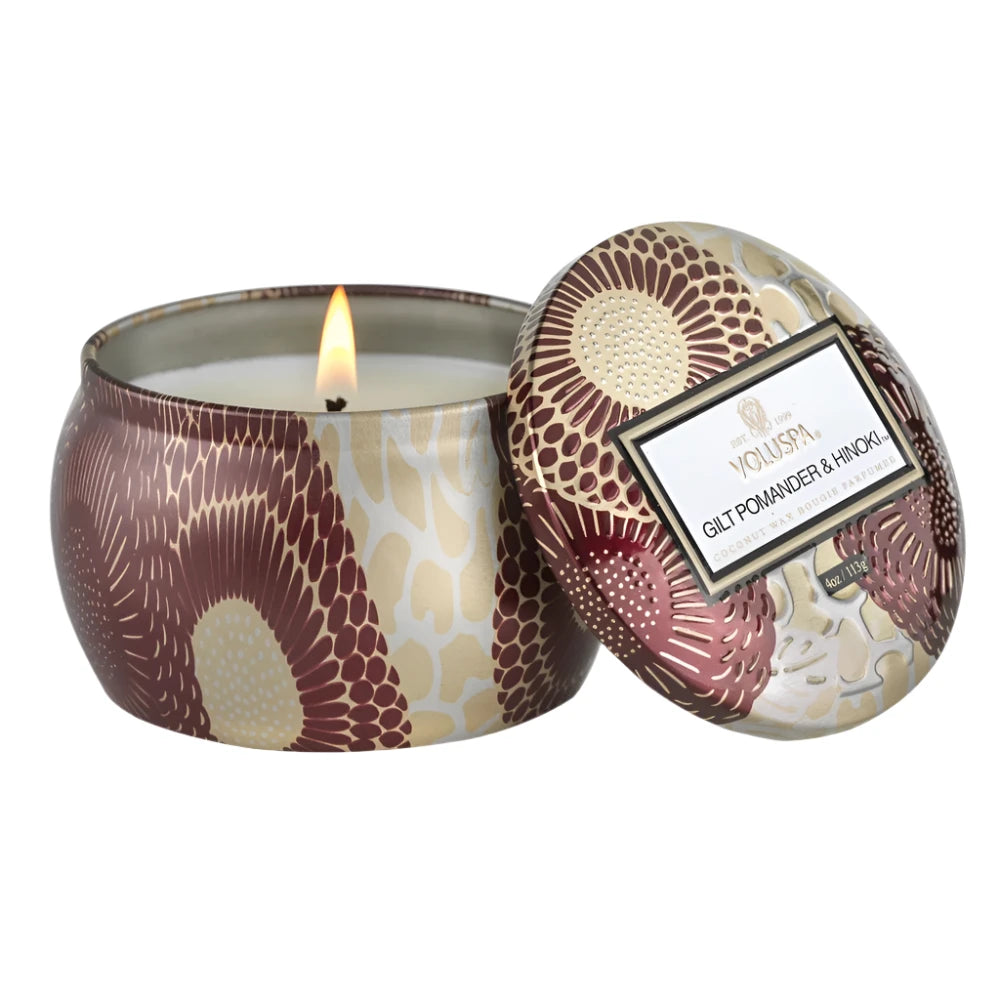 Gilt Pomander Hinoki Mini Tin 4 oz Candle