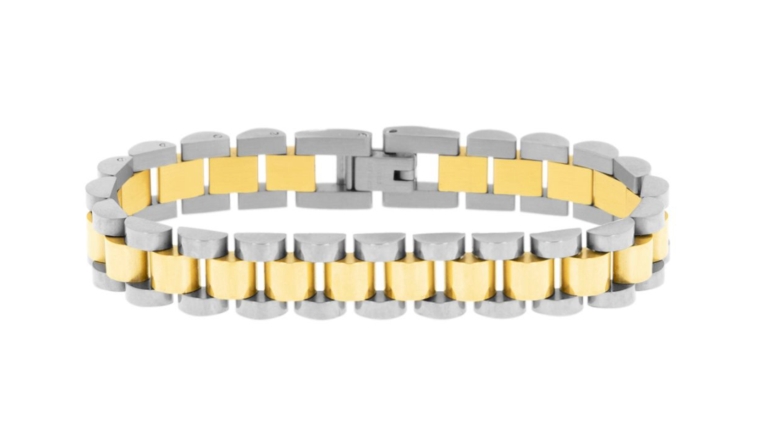 Silver/Gold- 10mm Watch Link Bracelet