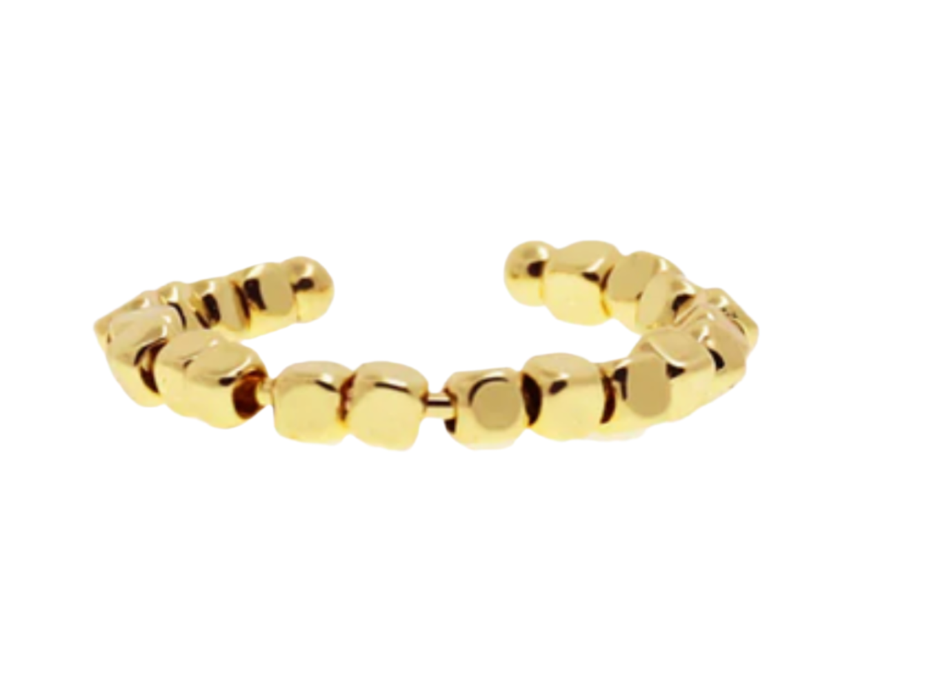 Adjustable Faceted Beaded Ring