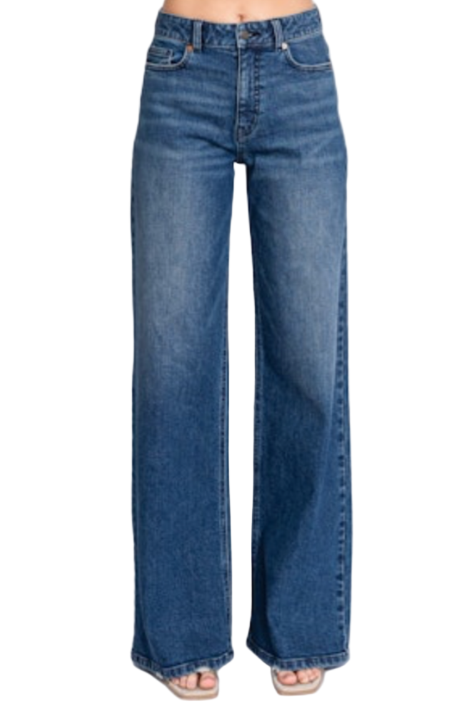 Gia Almost Rigid Slouchy Wide Leg Jean - Dark