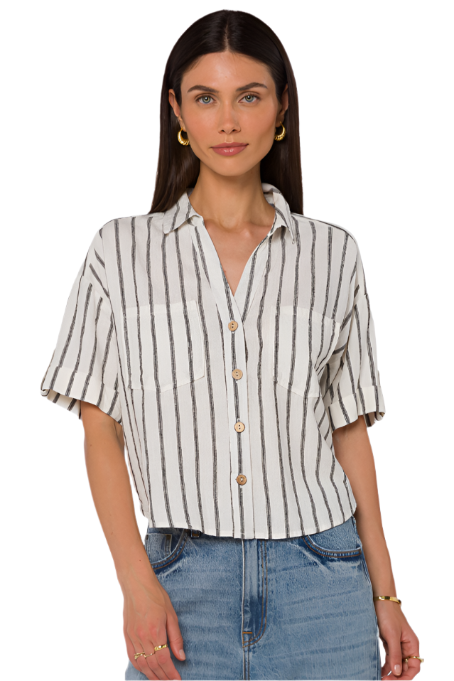 BRANDON BLACK STRIPE SHIRT