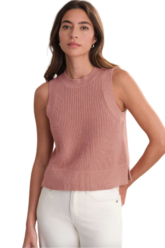 Demi High Crew Neck Tank Rose