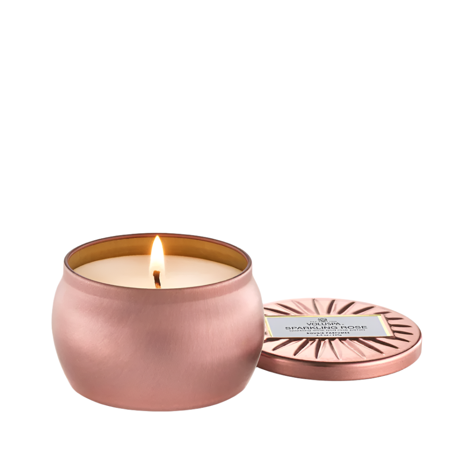 SPARKLING ROSE MINI TIN CANDLE