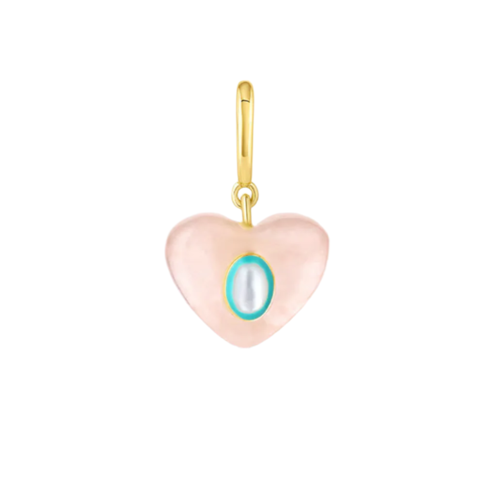Rose Quartz Heart Parker Charm