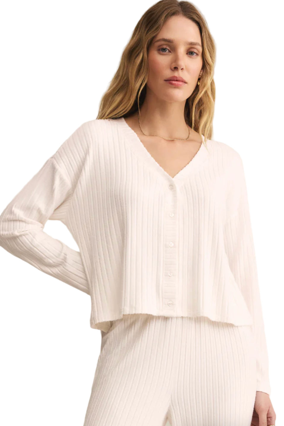 MARA RIB CARDIGAN / Vanilla