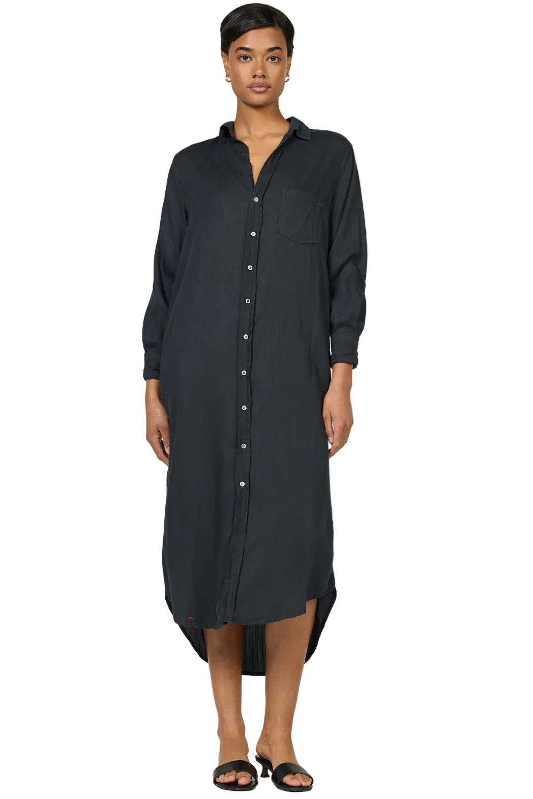 Dear John Denim Galina shirt dress with collared neckline, button-front closure, and relaxed silhouette styled for everyday wear