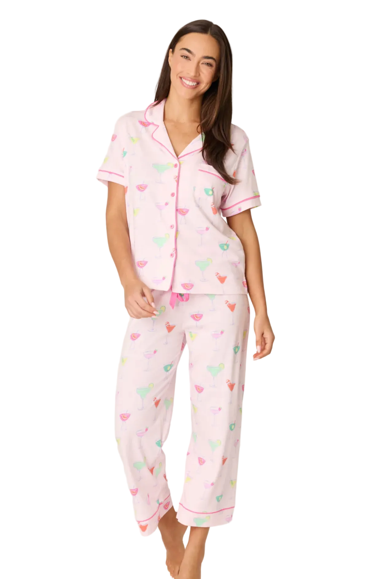 Whimsy Sip Happens Cropped PJ Set