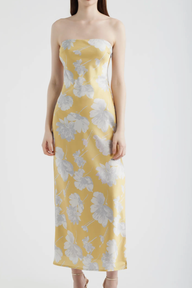 Whitney Strapless Satin Dress