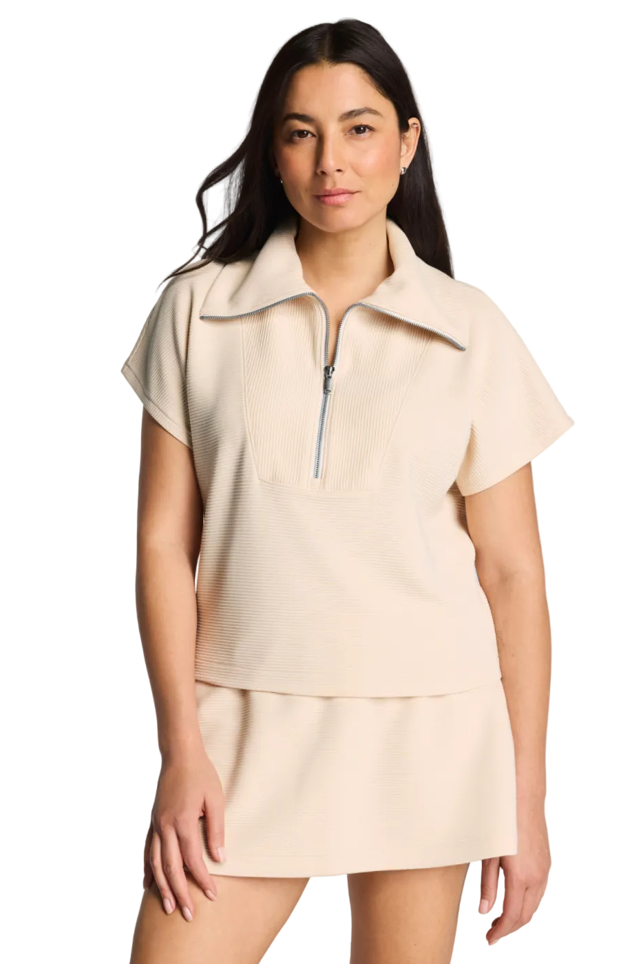 Spanx Airessentials® French Rib Short Sleeve Half Zip