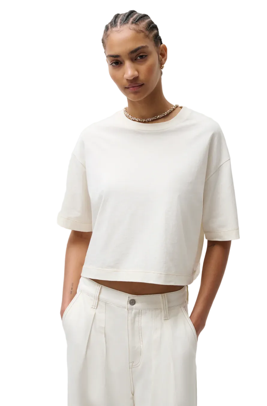 MAE CROPPED TEE - SOFT WHITE