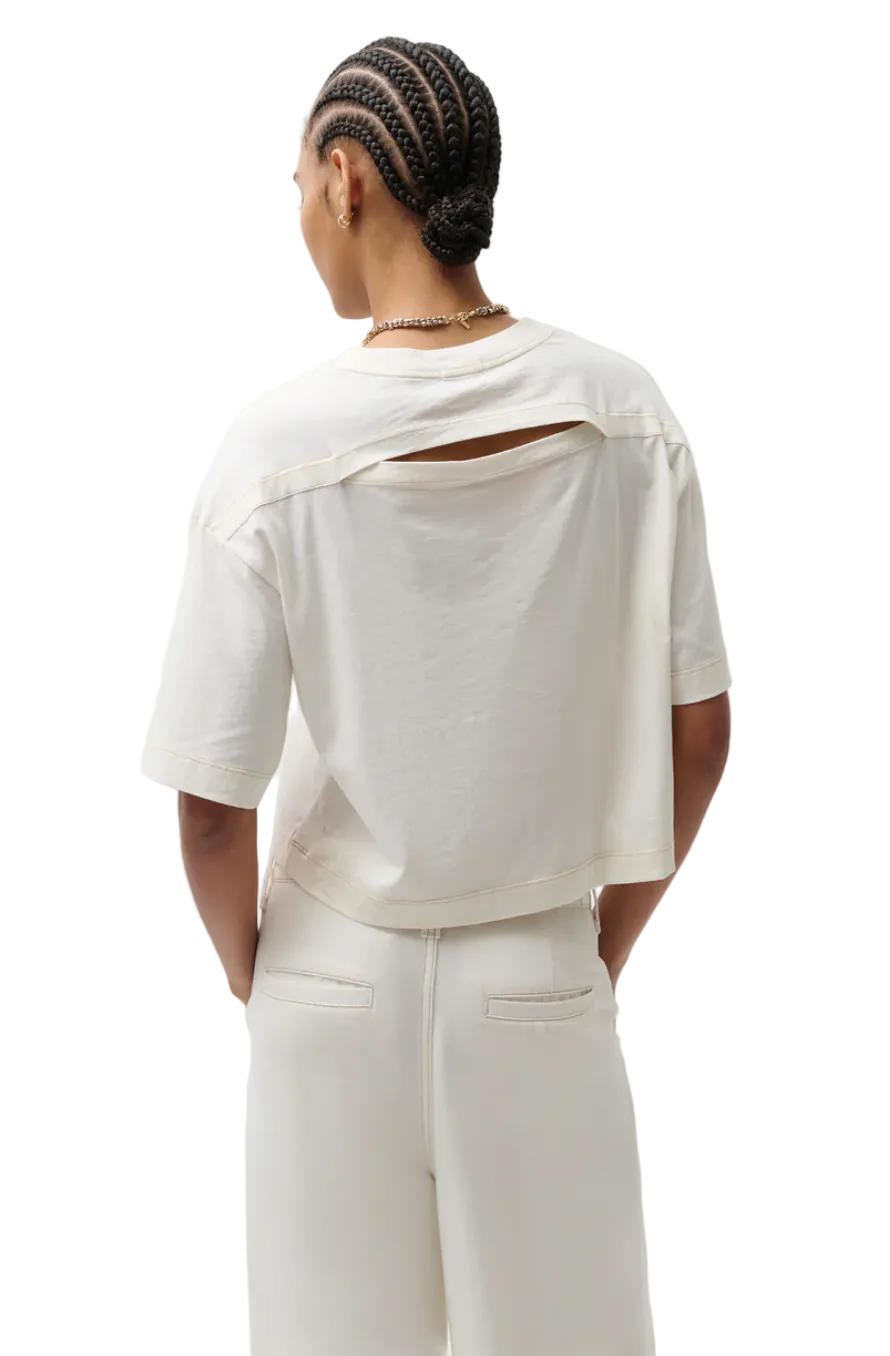 MAE CROPPED TEE - SOFT WHITE