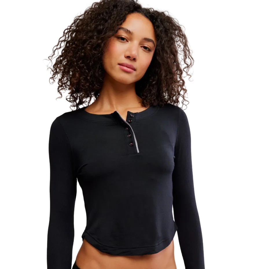 DREAM STATE HENLEY TOP / FP BLACK
