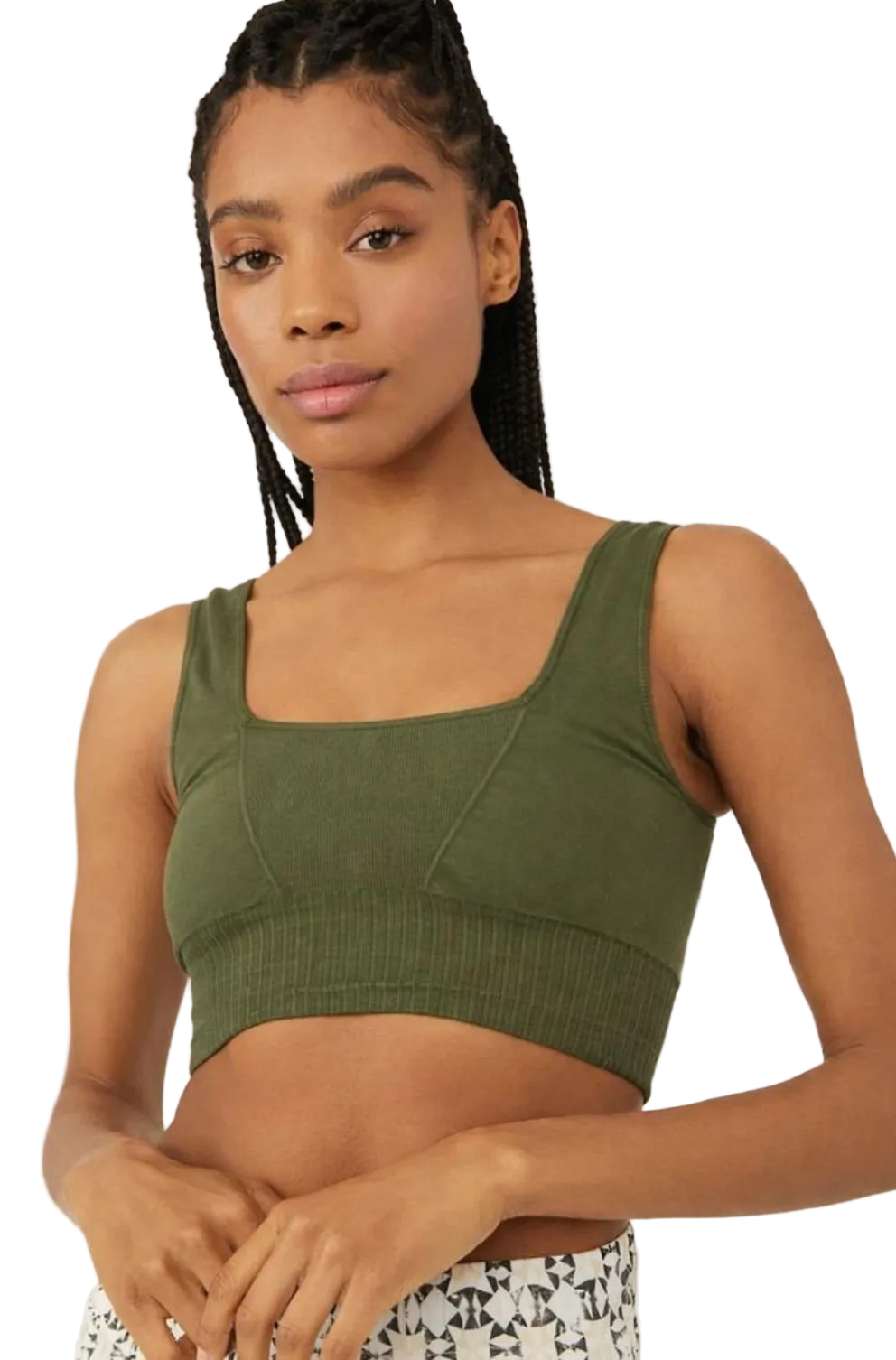 SQUARE NECK GOOD KARMA BRA / WASHED TERRAIN