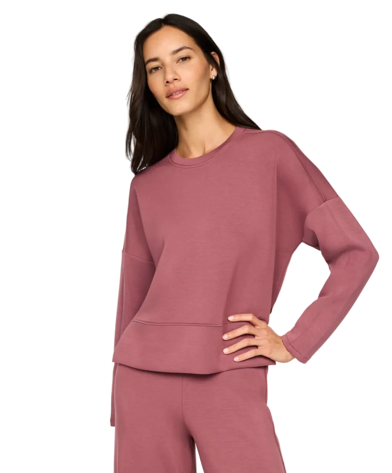Spanx Airessentials® Crewneck Long Sleeve Top / rum raisin