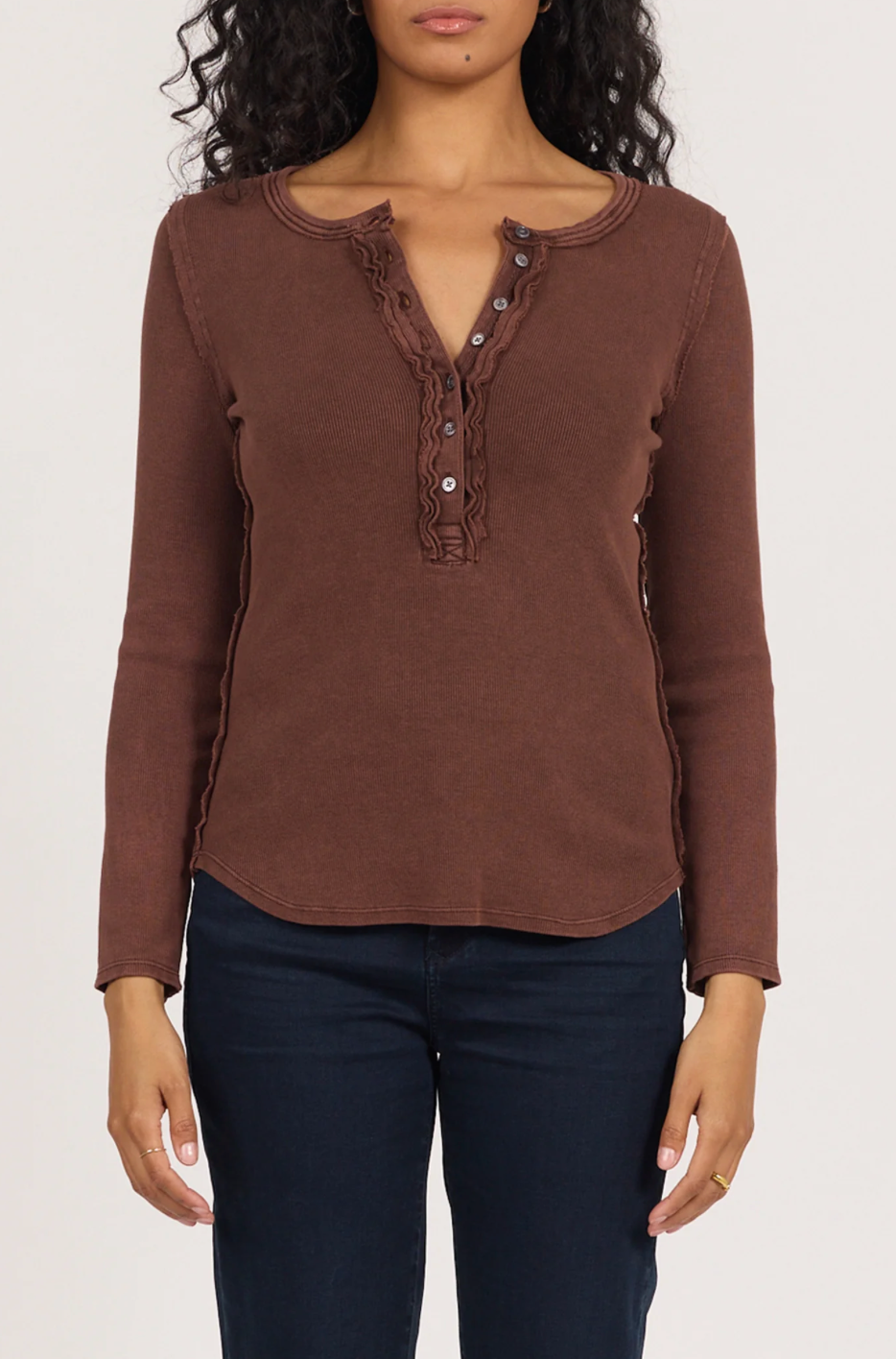 EDIE LONG SLEEVE TEE WASHED CAPPUCCINO