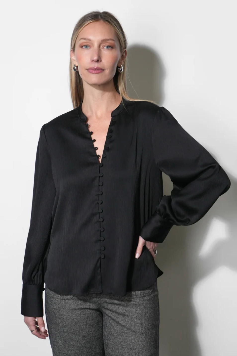 Josette Button Black Blouse
