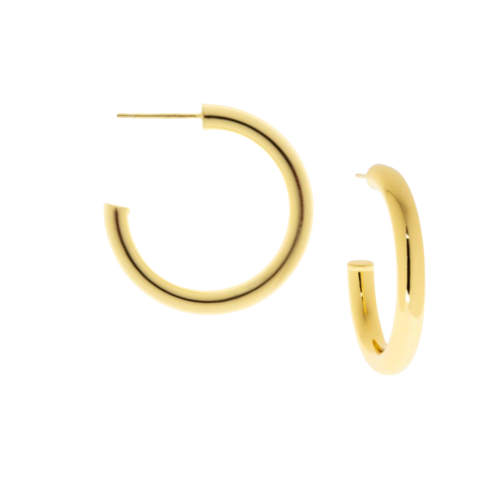 Stainless Hollow Hoop Post Earrings