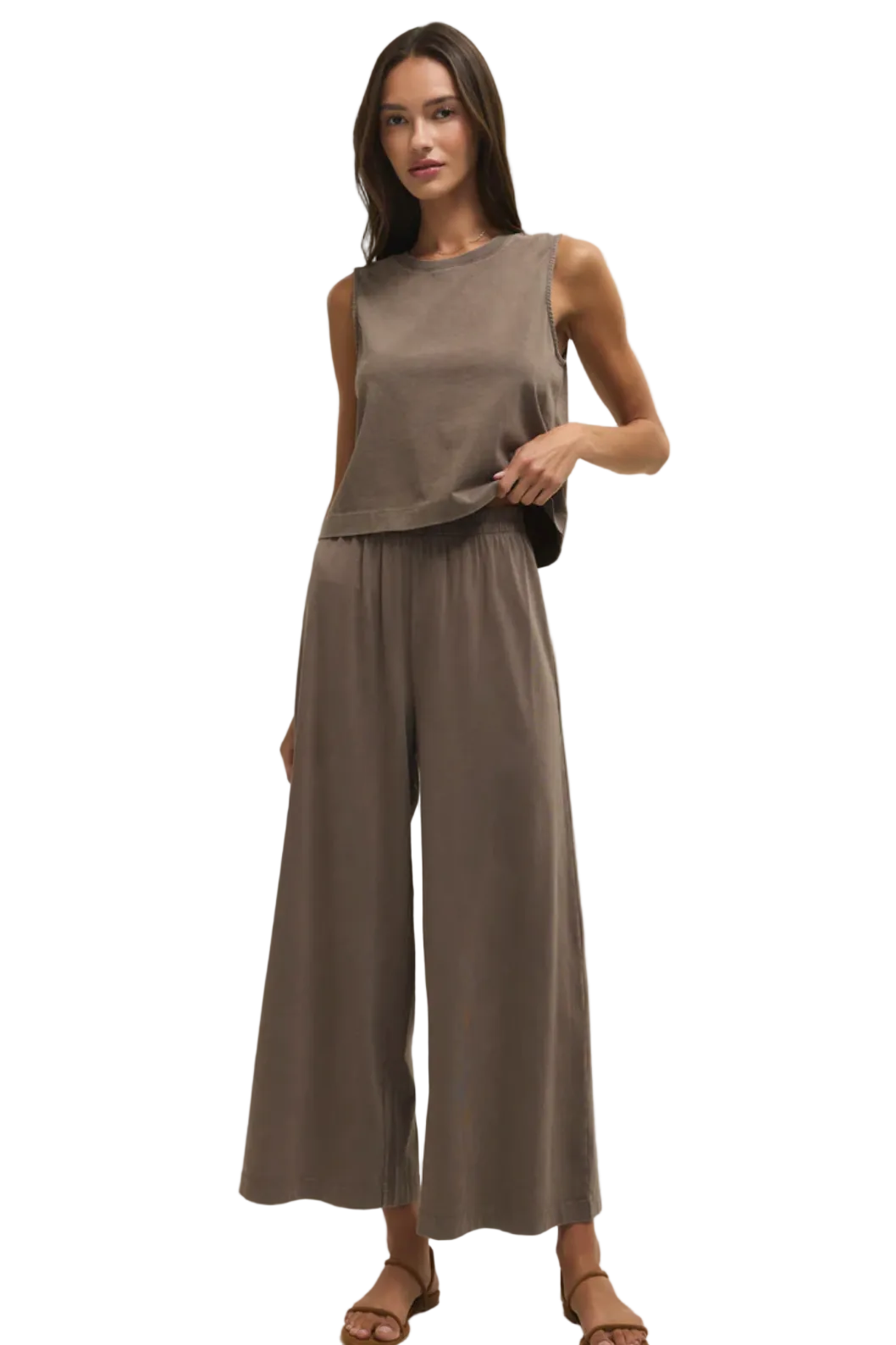 SLOANE COTTON JERSEY TANK / PERFECTLY TAUPE