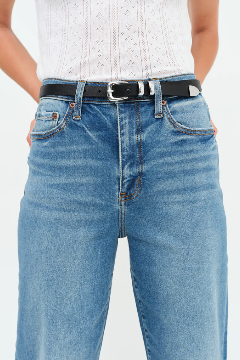 PLEASER HIGH RISE WIDE ANKLE IN VIBE CHECK