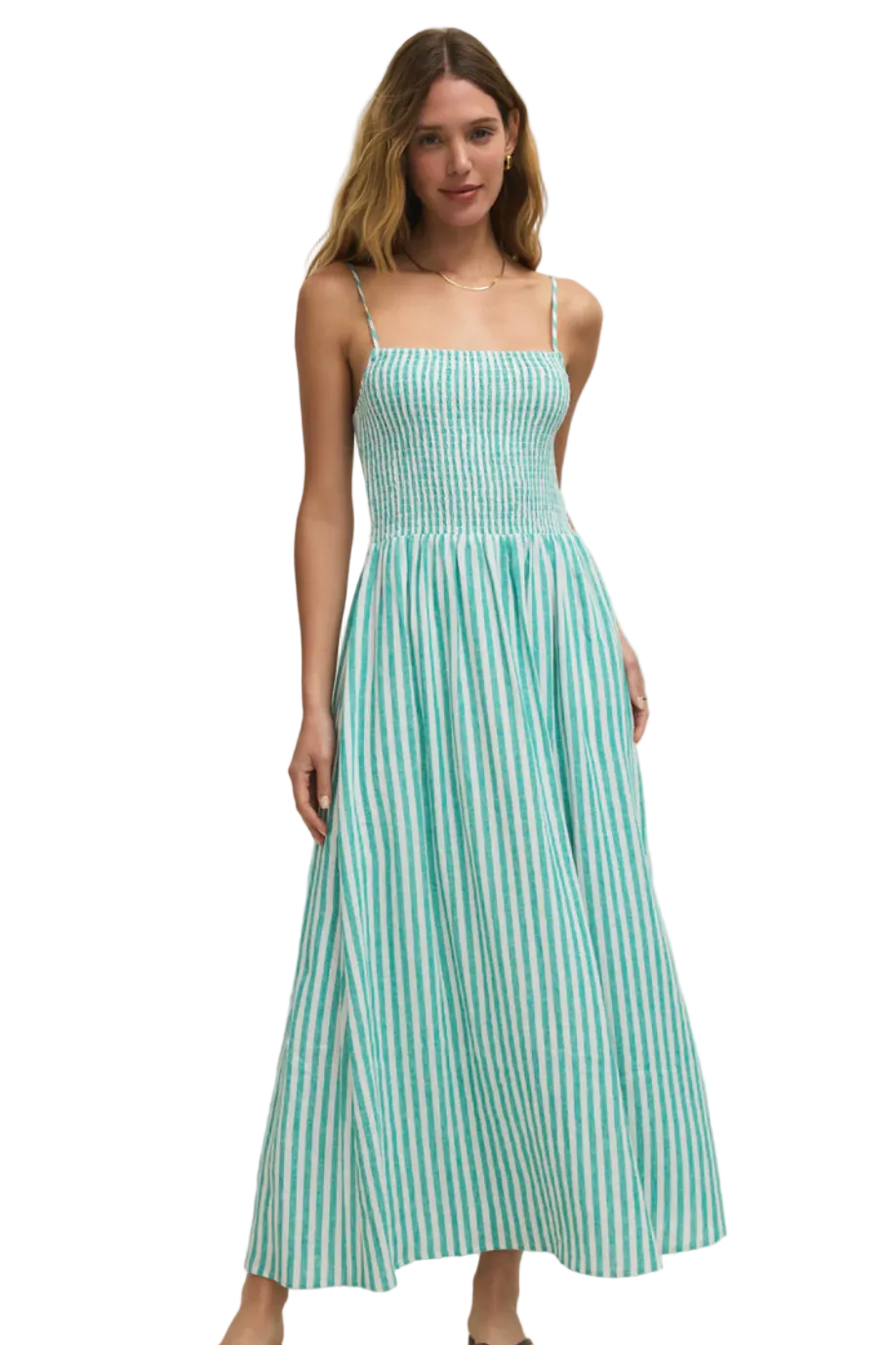 BAYSIDE STRIPE LINEN MAXI DRESS / La Palma