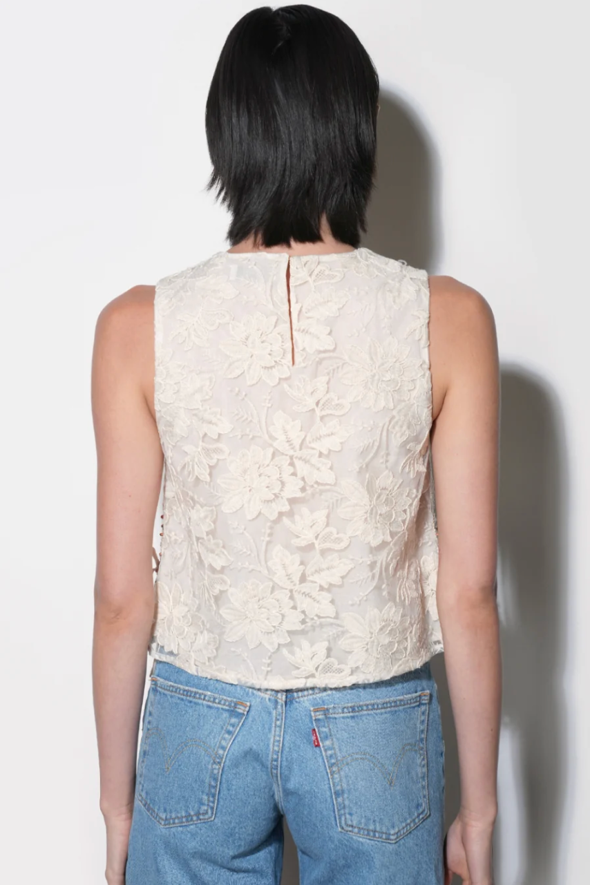 Alba Embroidered Side Tie Tank