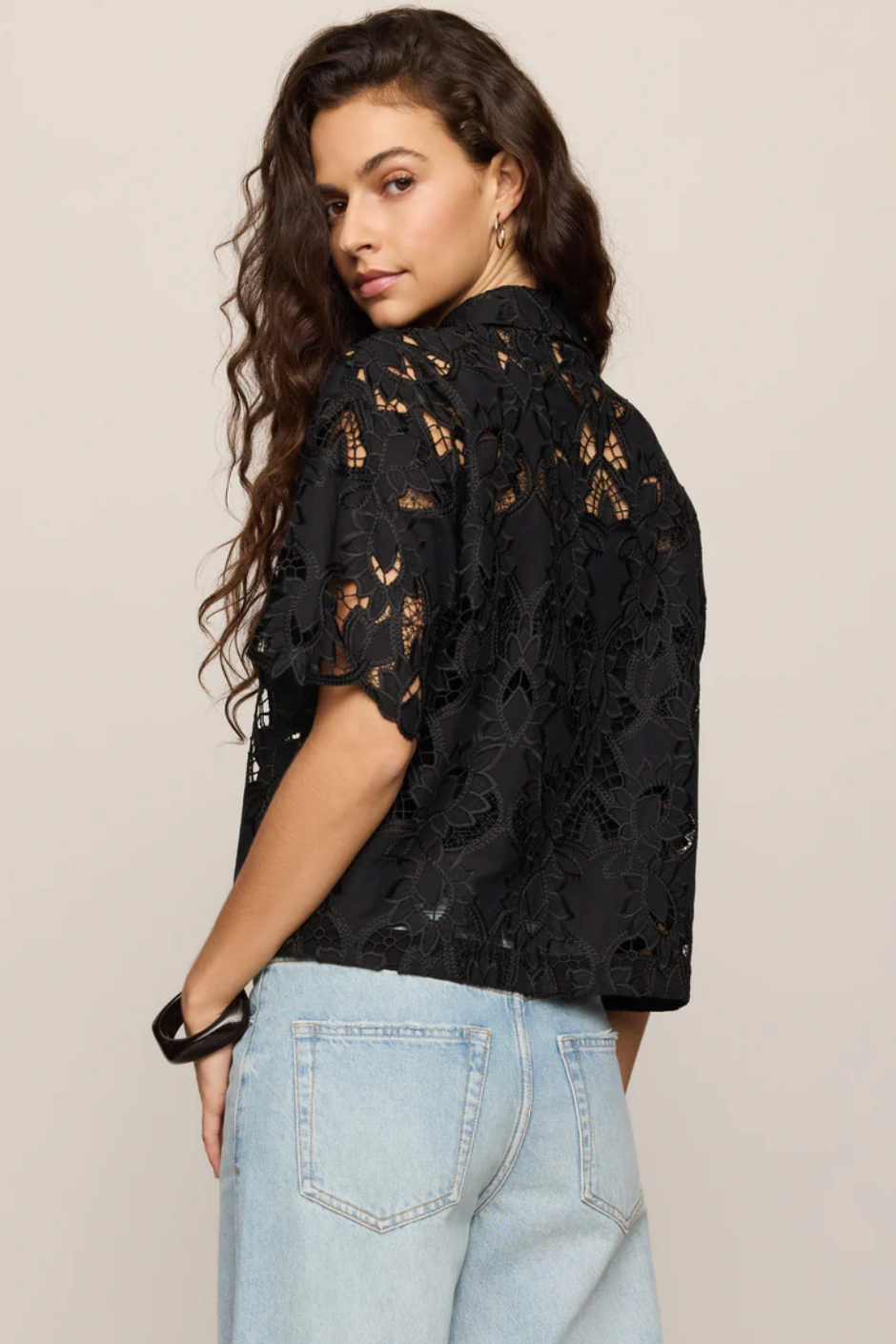 MIDNIGHT EMBROIDERED TOP